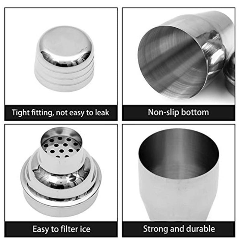 Delidge 12oz Cocktail Shaker Small Single Bar Shakers Bartending Stainless Steel Espresso Shaker for Martini Margarita Alcohol Liquor Drink Mixer - Image 4
